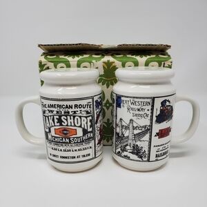 VINTAGE HOLT HOWARD IRON HORSE SALT & PEPPER SHAKERS RAILROAD THEME TRAINS